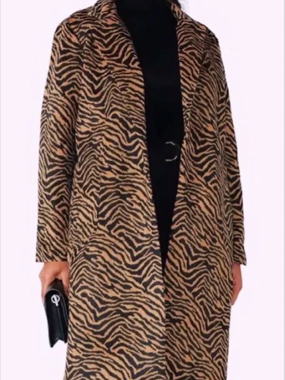 NVLT Women’s Zebra Brown Black Peacoat Size Large